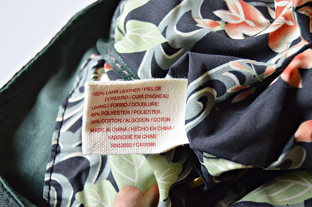 Lucky Brand Forest Green Lamb Leather Handbag