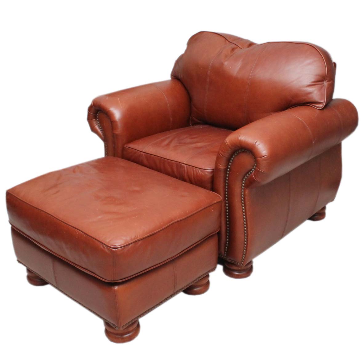 Thomasville leather best sale recliner with ottoman