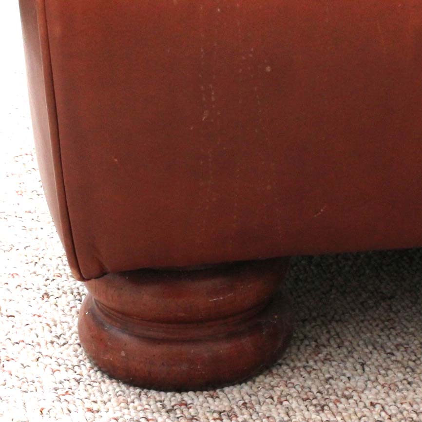 Thomasville Brown Leather Chair and Ottoman