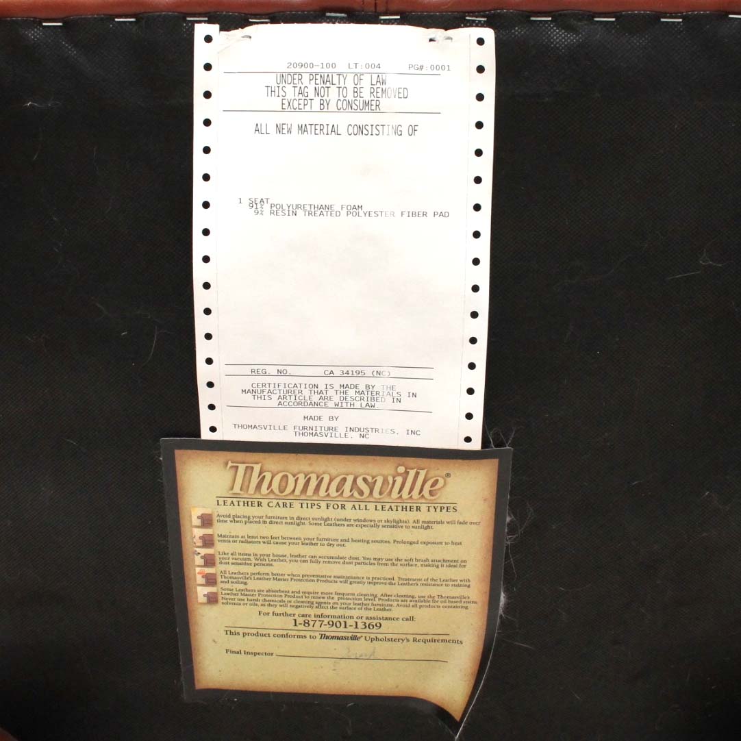 Thomasville Brown Leather Chair and Ottoman