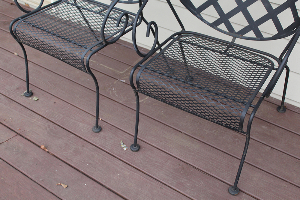 Outdoor Wrought Iron Table and Chair Set