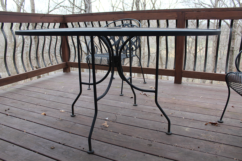 Outdoor Wrought Iron Table and Chair Set