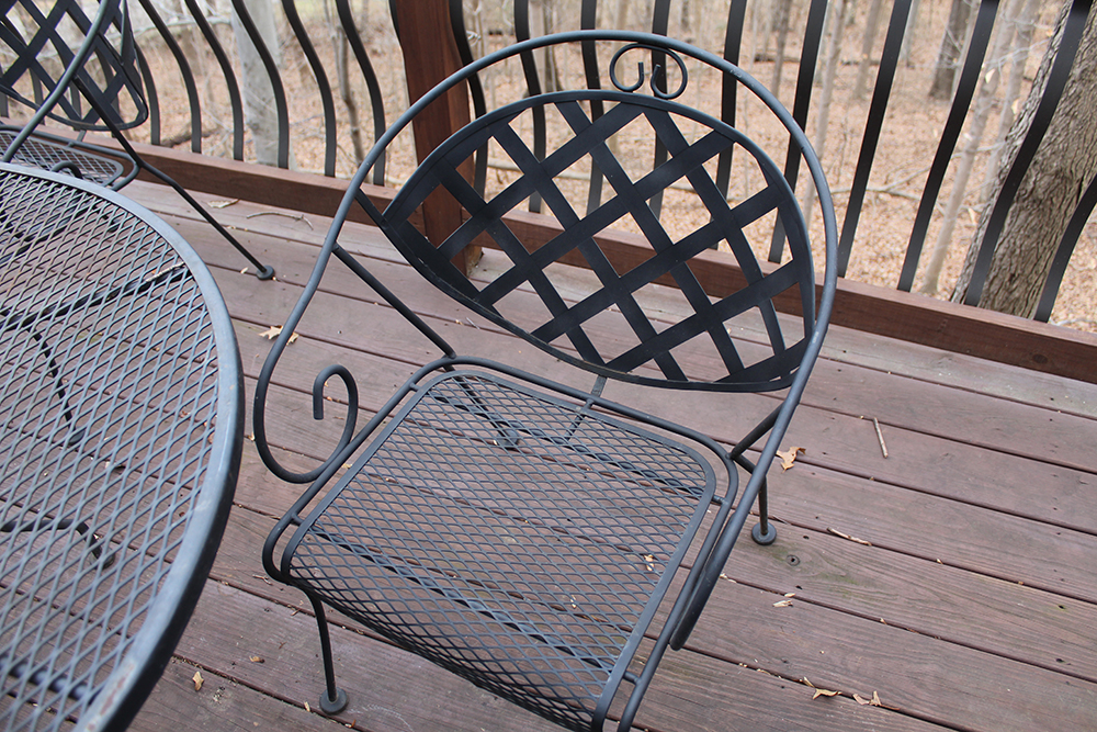 Outdoor Wrought Iron Table and Chair Set