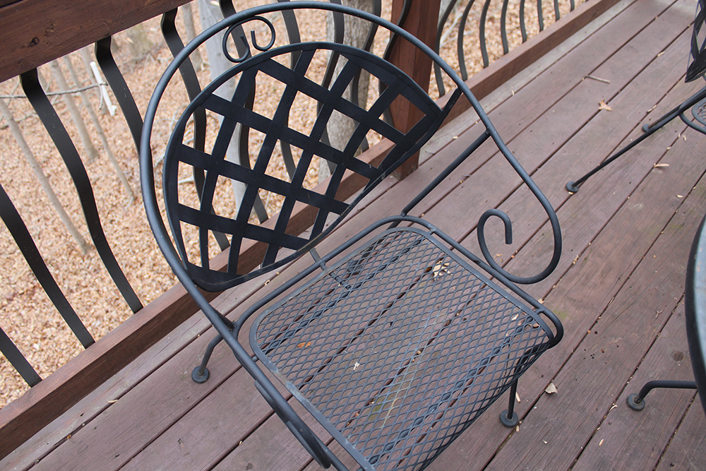 Outdoor Wrought Iron Table and Chair Set