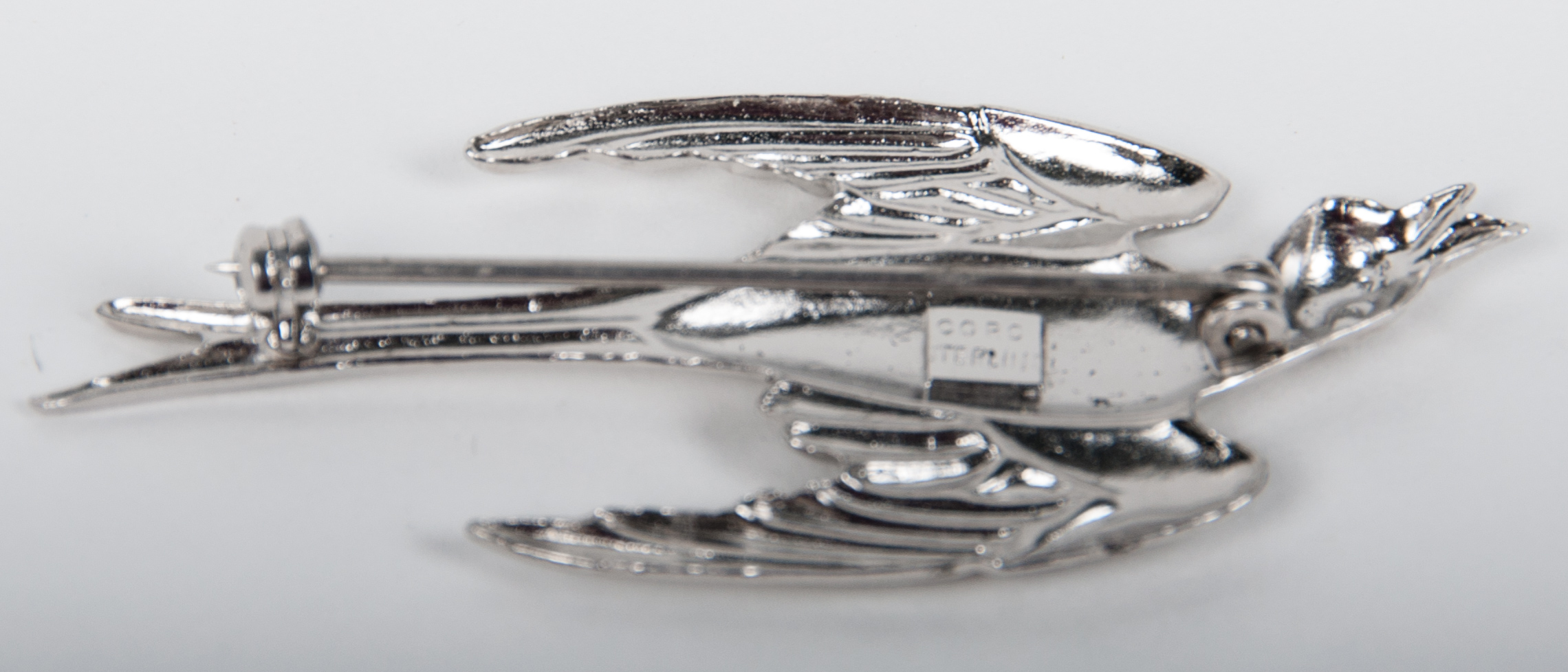 Vintage Sterling Silver Swallow Brooch by Coro