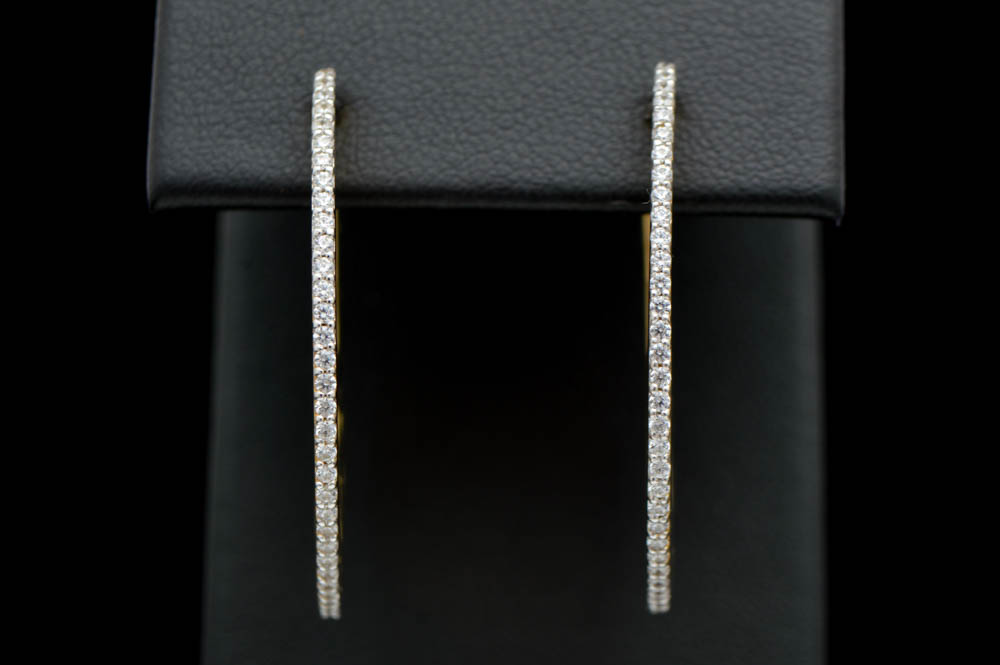 Vermeil and CZ Hoop Earrings
