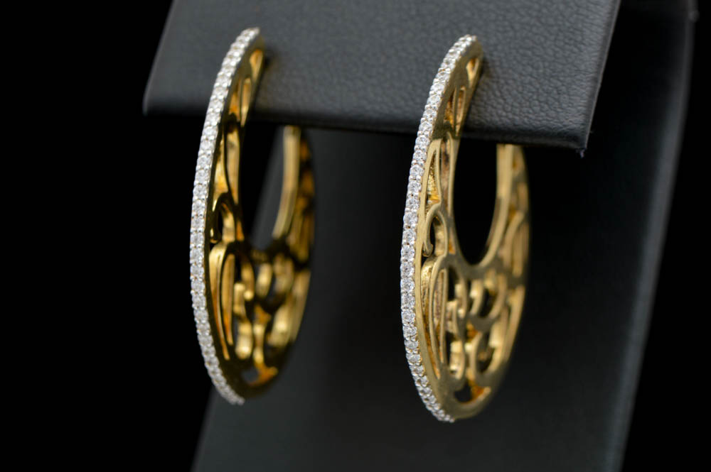 Vermeil and CZ Hoop Earrings