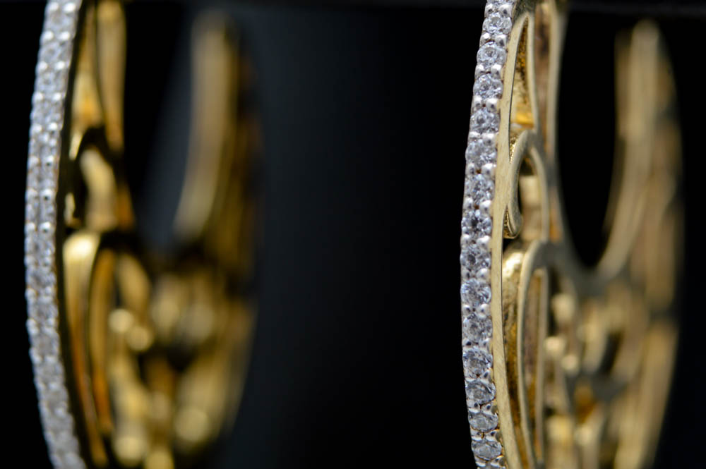 Vermeil and CZ Hoop Earrings