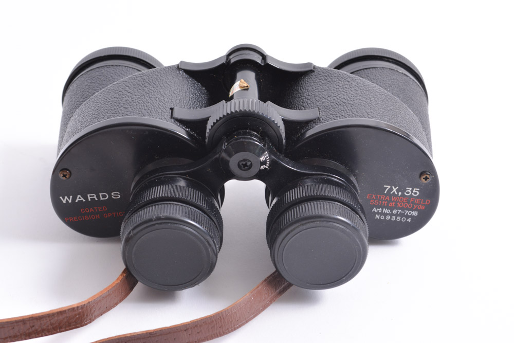 Vintage Wards Binoculars with Leather Case