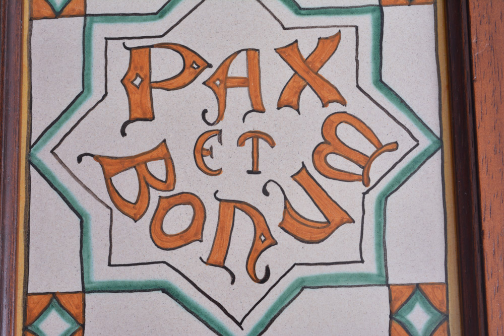 "Pax et Bonum" Plaque and Buon Ricordo Touring Club Plate