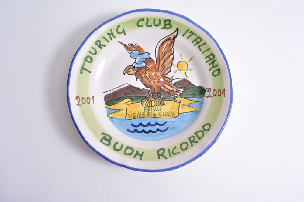 "Pax et Bonum" Plaque and Buon Ricordo Touring Club Plate