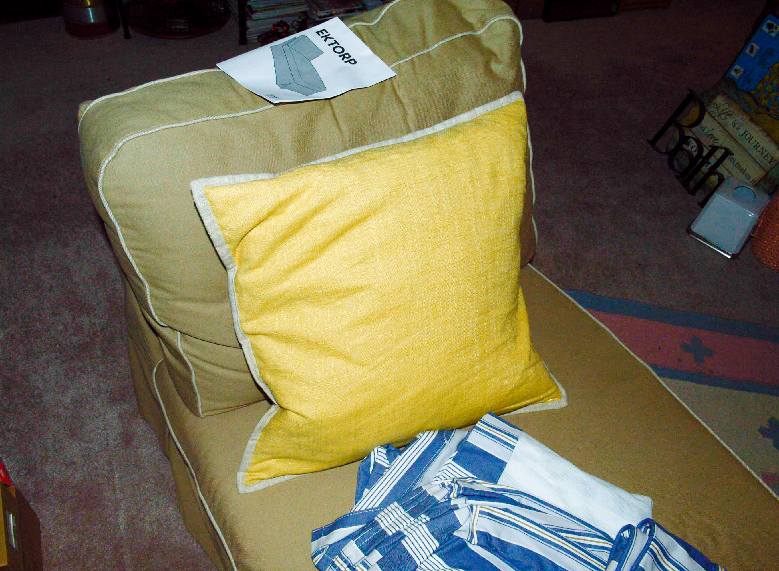 IKEA Ektorp Chaise Chair with Two Slip Covers