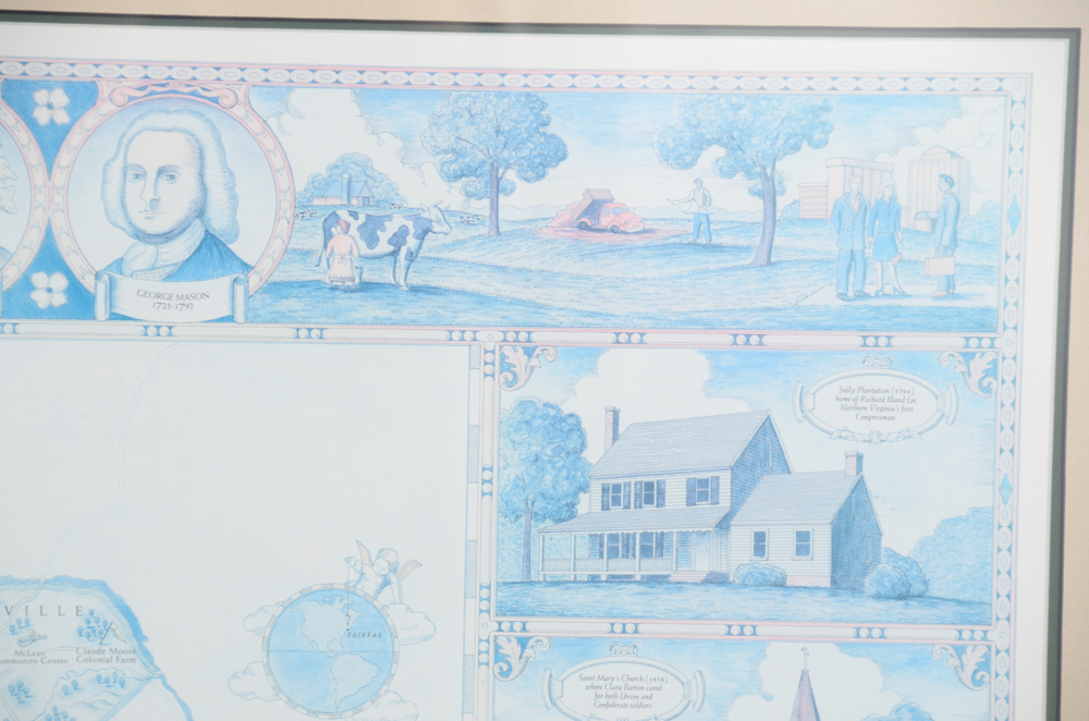 Historical Map of Fairfax County with Landmarks