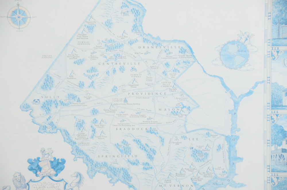 Historical Map of Fairfax County with Landmarks