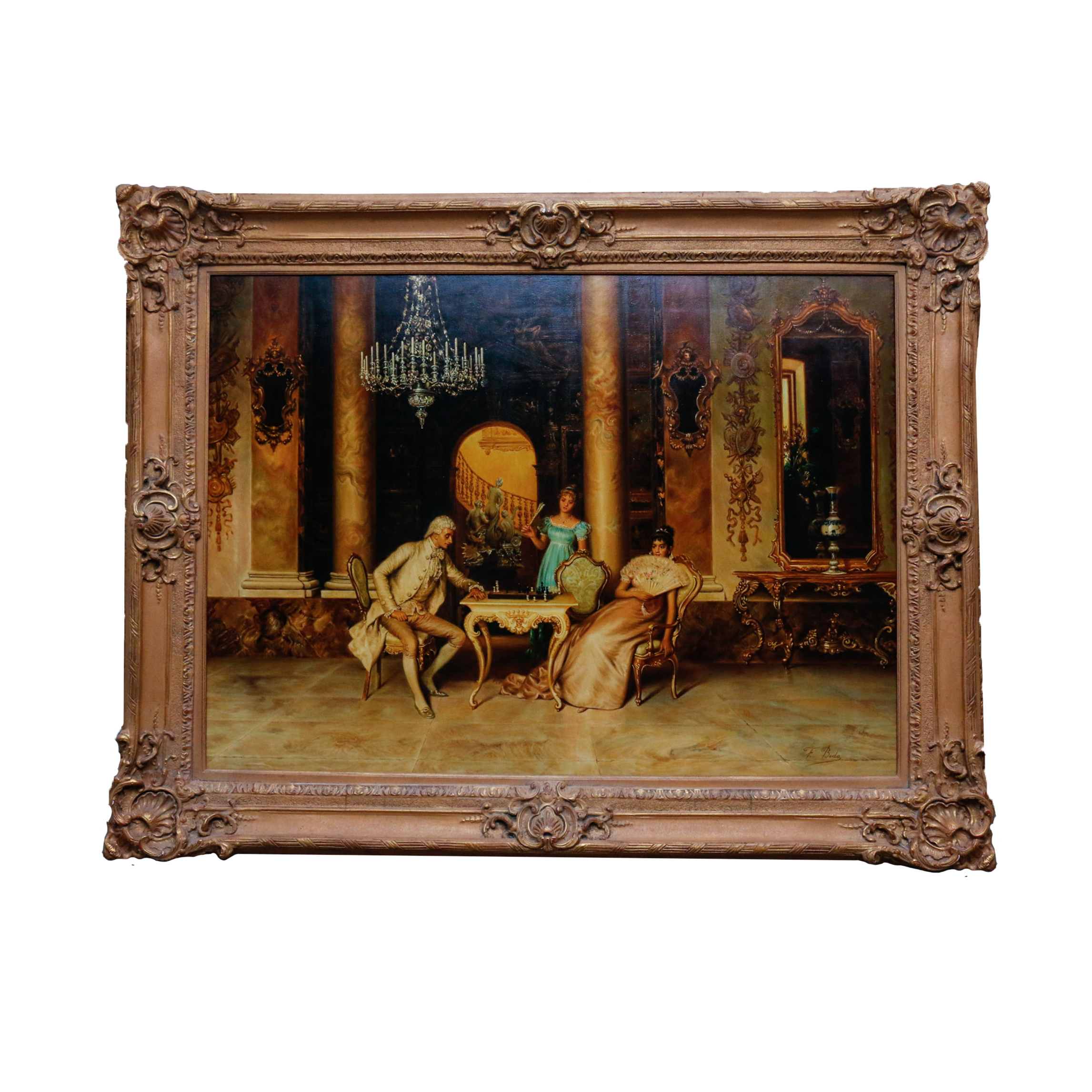 Recreation Painting After "The Checkmate" by Francesco Beda