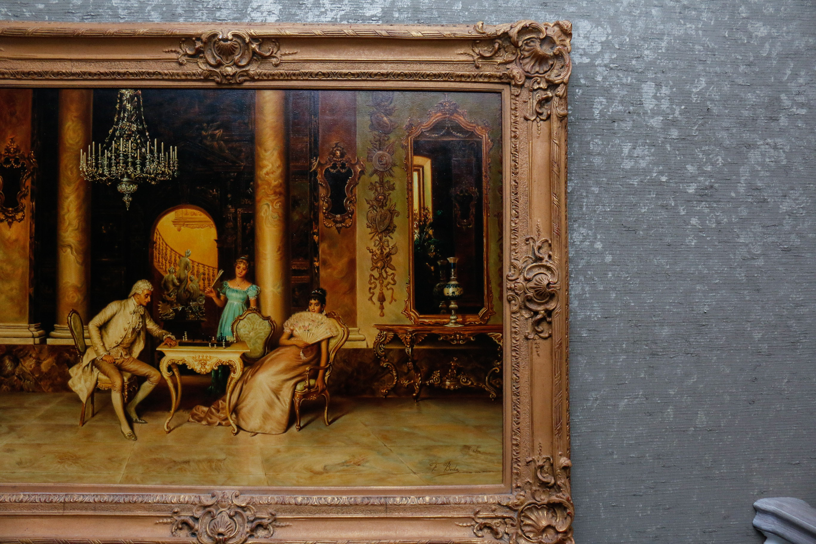 Recreation Painting After "The Checkmate" by Francesco Beda