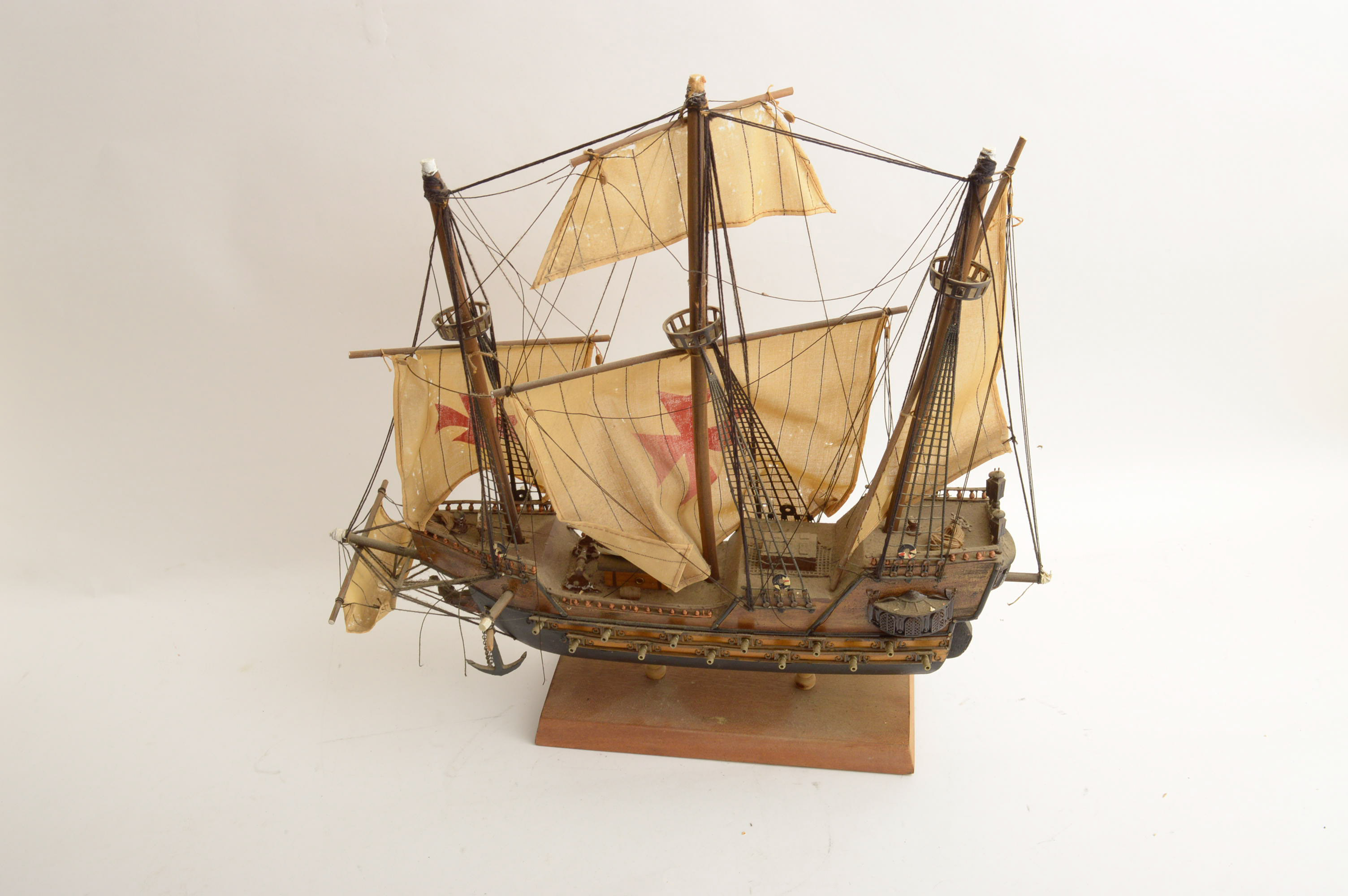 Wooden Model 16th Century Spanish Caravel