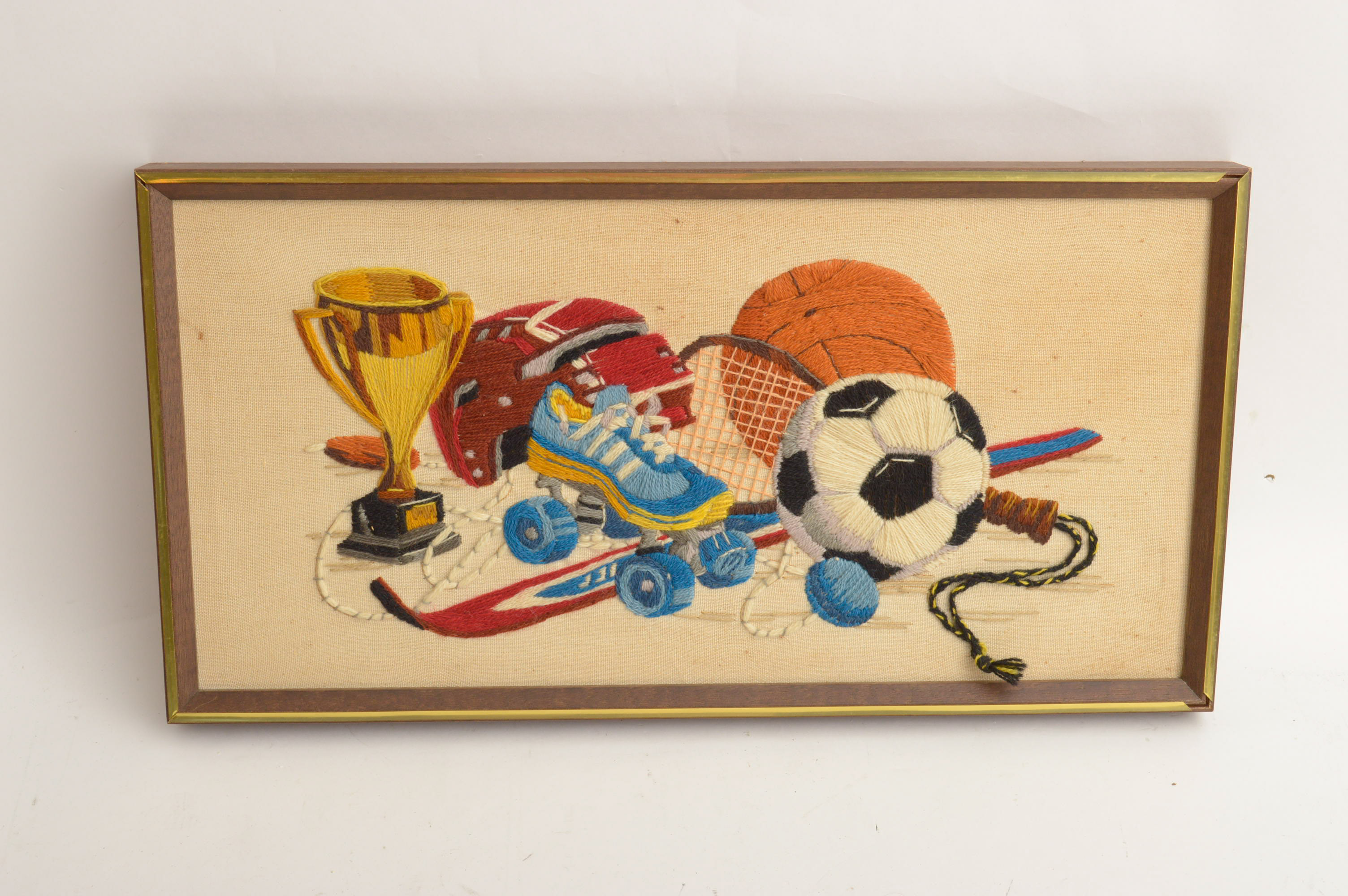 Hand-Stitched Sports Theme Wall Art