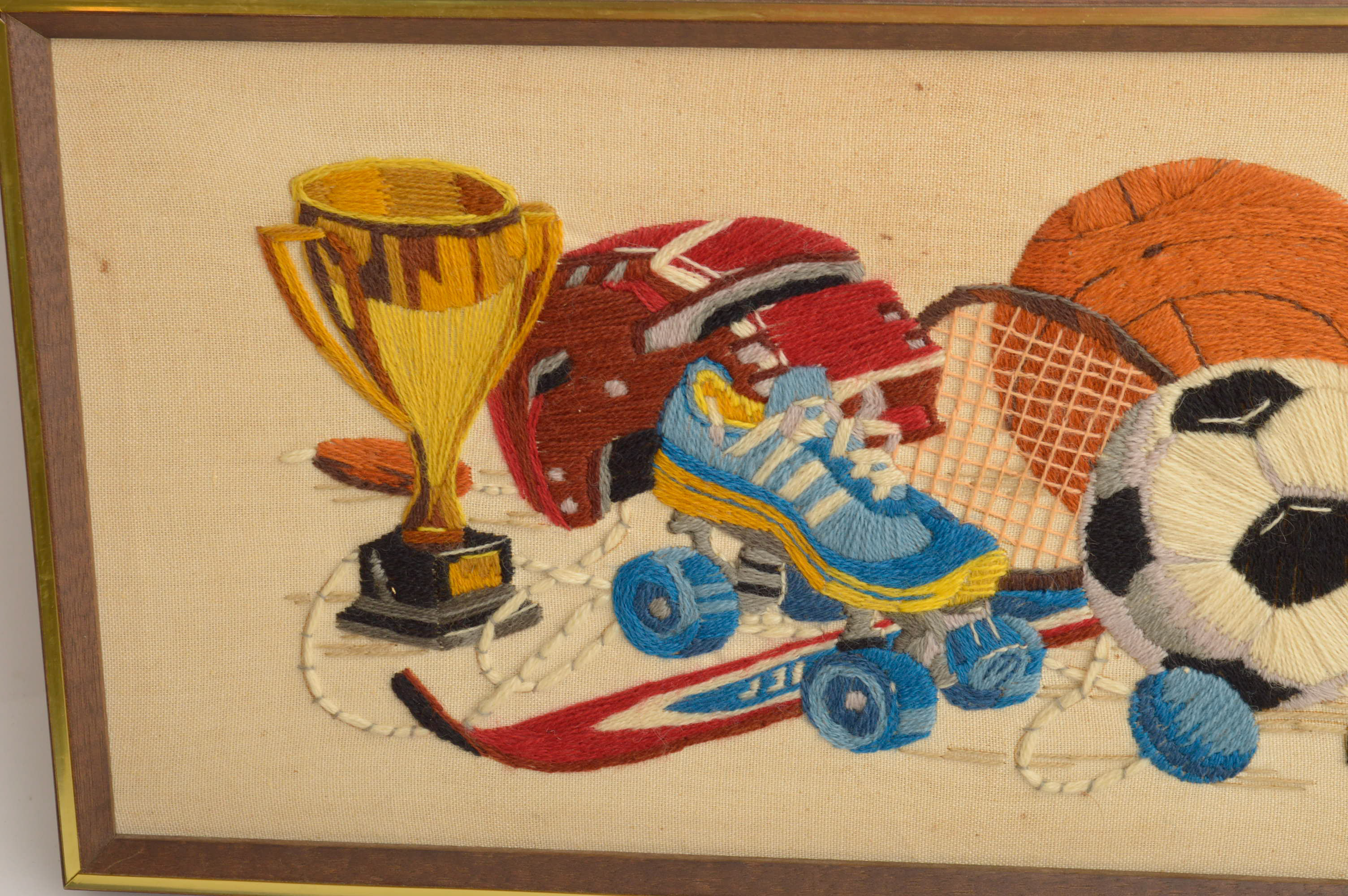 Hand-Stitched Sports Theme Wall Art