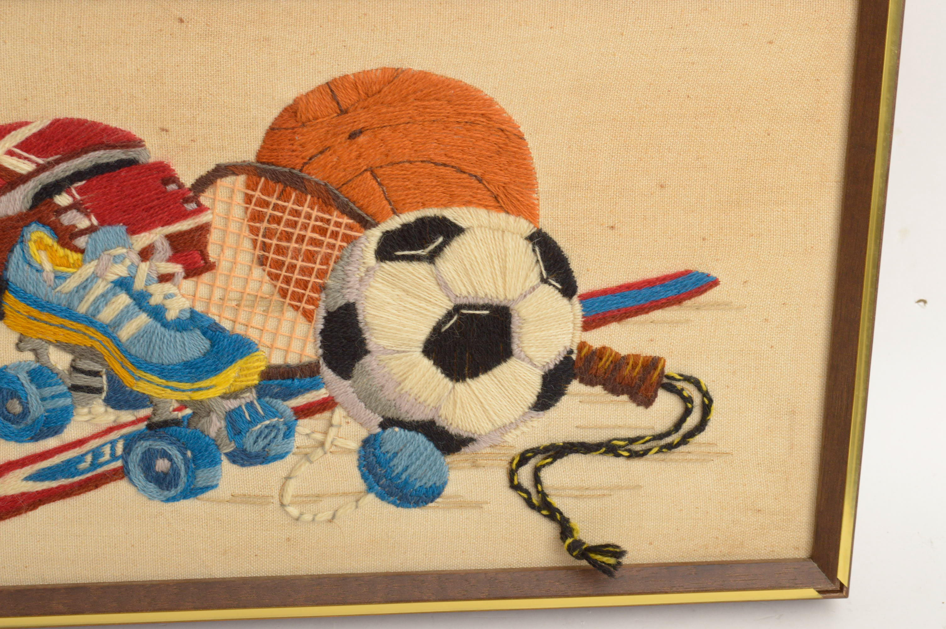 Hand-Stitched Sports Theme Wall Art