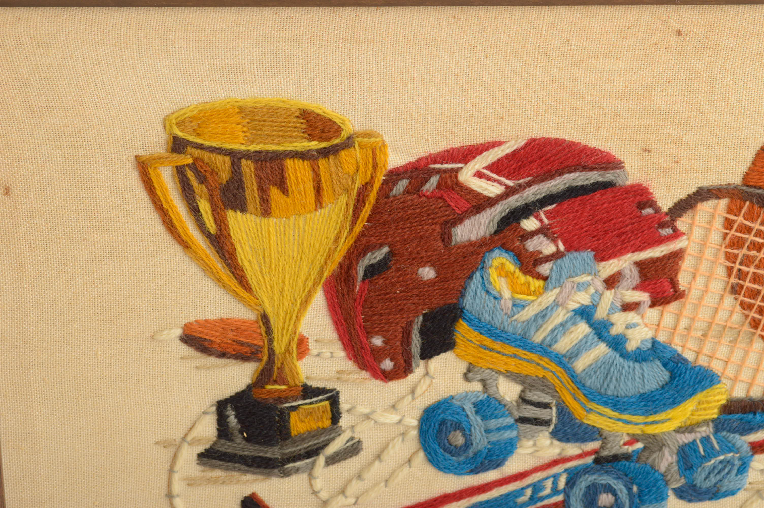 Hand-Stitched Sports Theme Wall Art