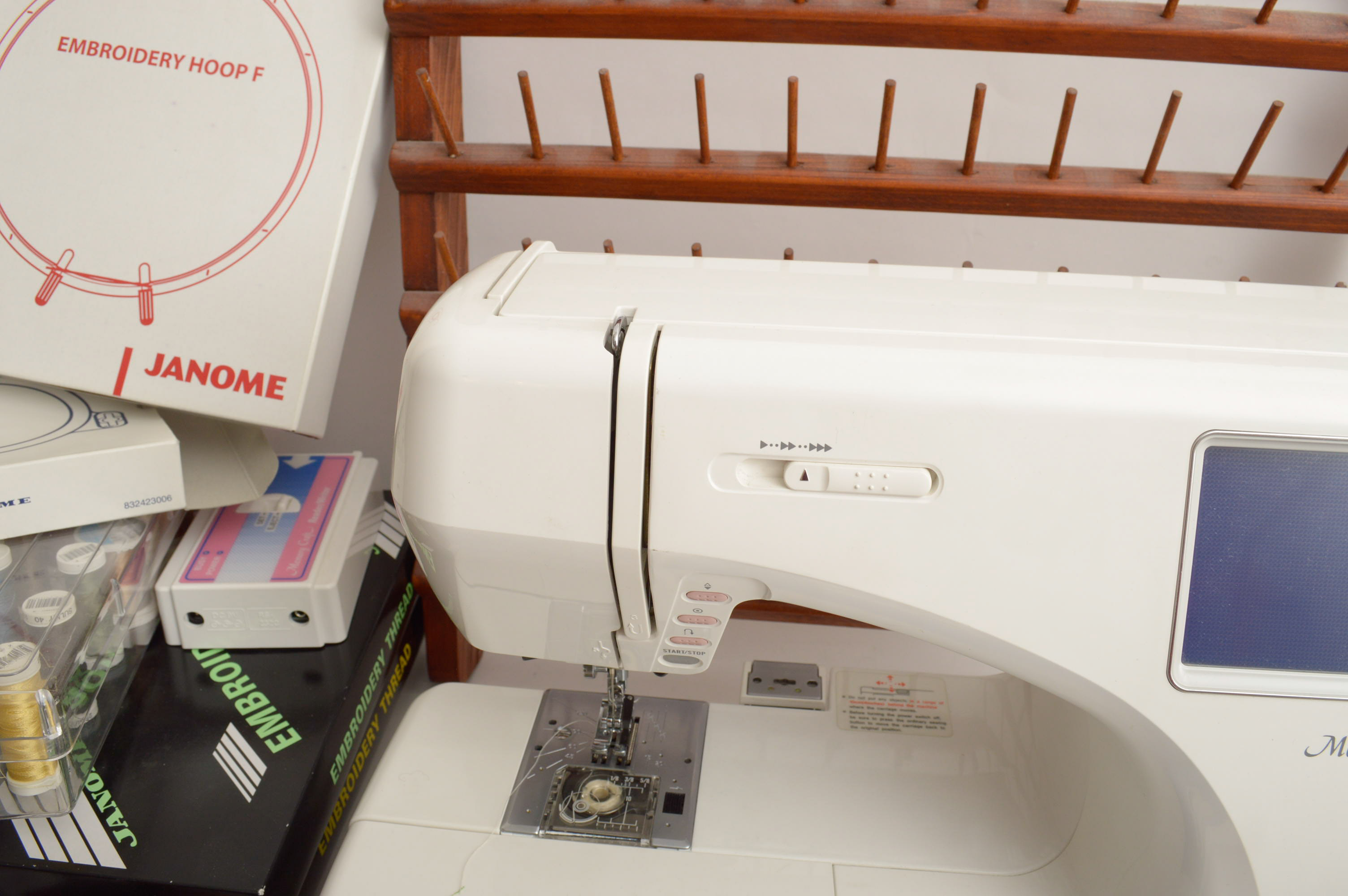 Janome Memory Craft 9000 Sewing Machine and Accessories