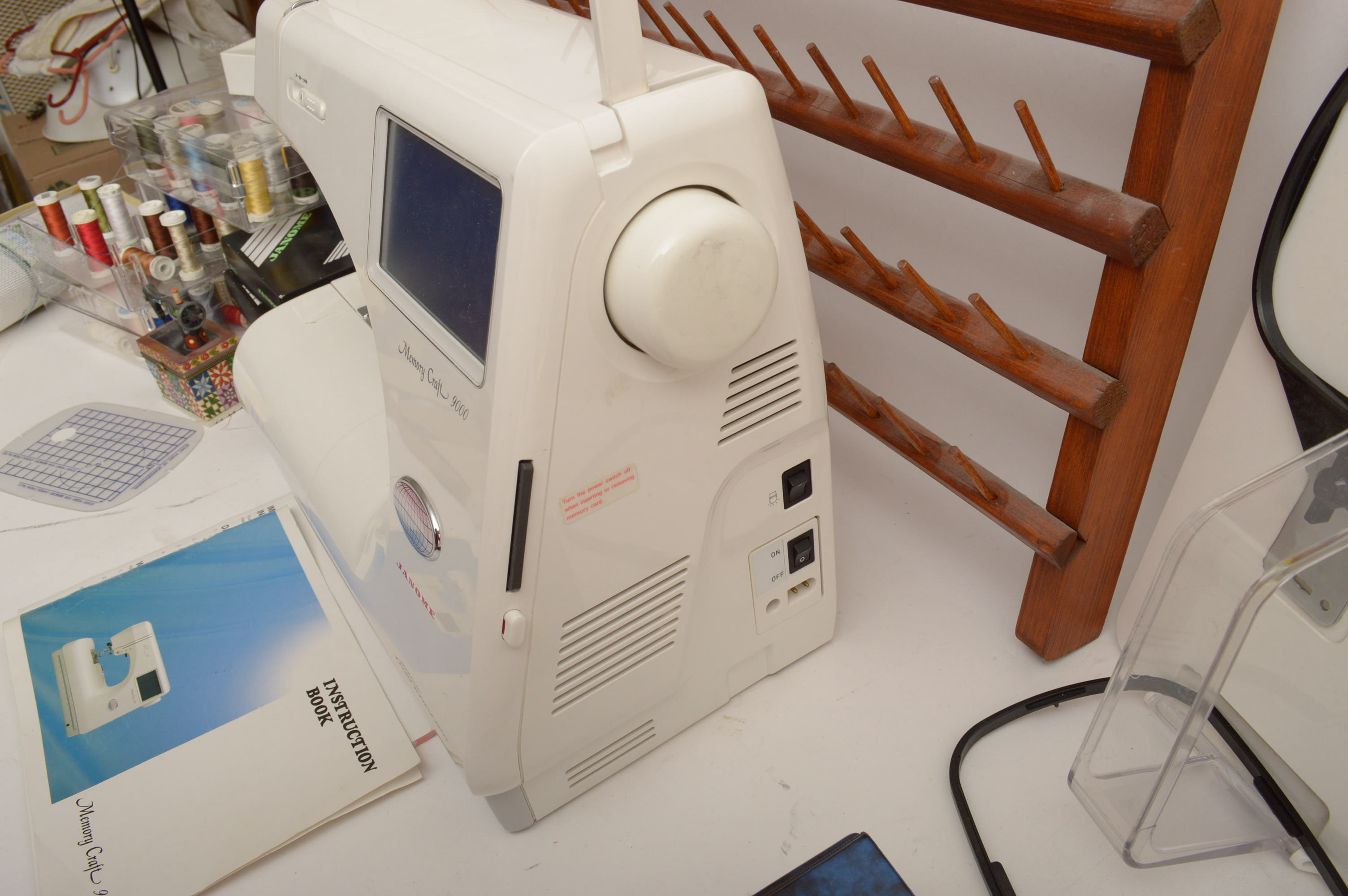 Janome Memory Craft 9000 Sewing Machine and Accessories