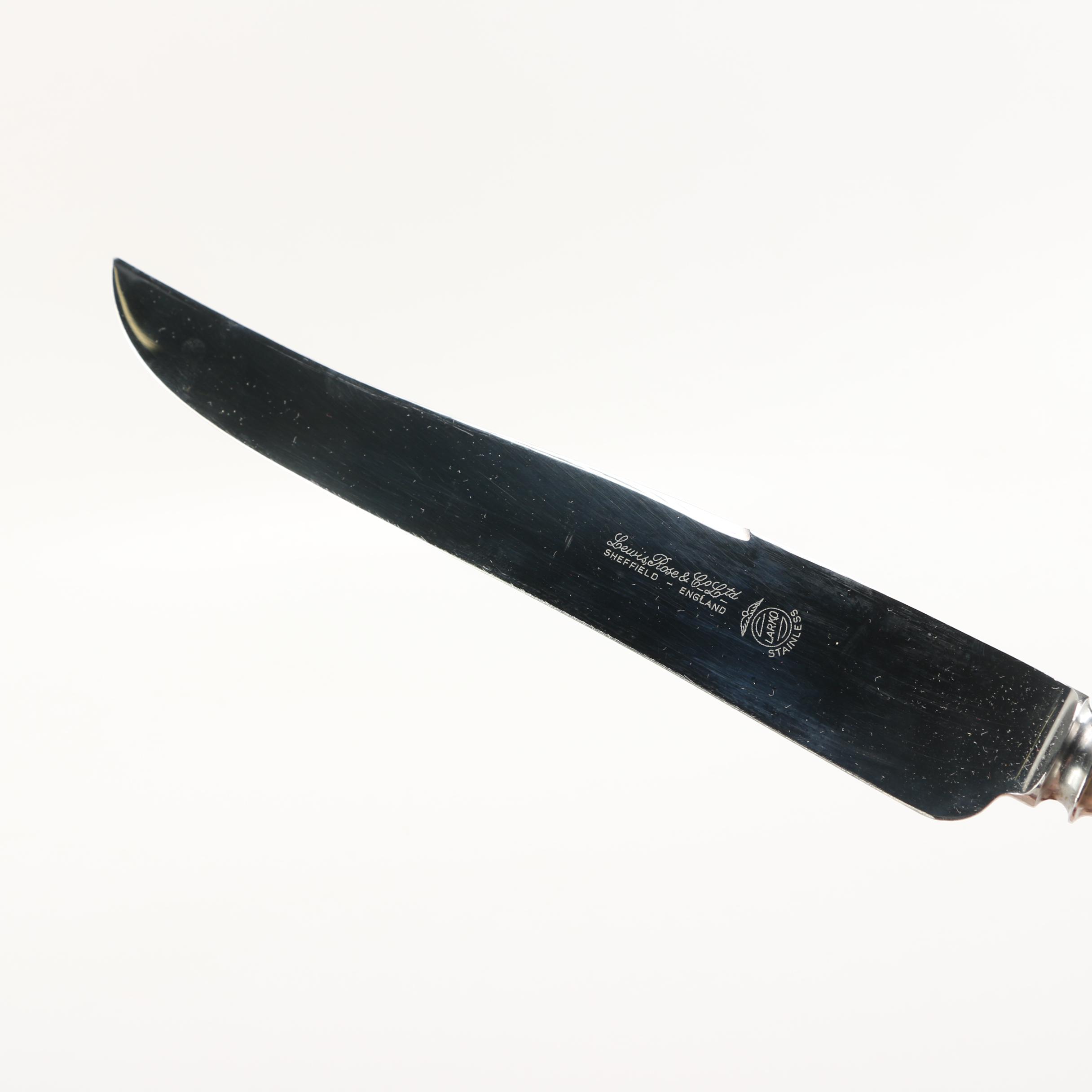 Vintage English Lewis, Rose & Co. Real Stag Horn Carving Set