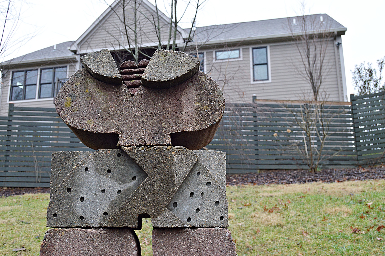 Stuart Fink Cubist Concrete Sculpture of an Elephant