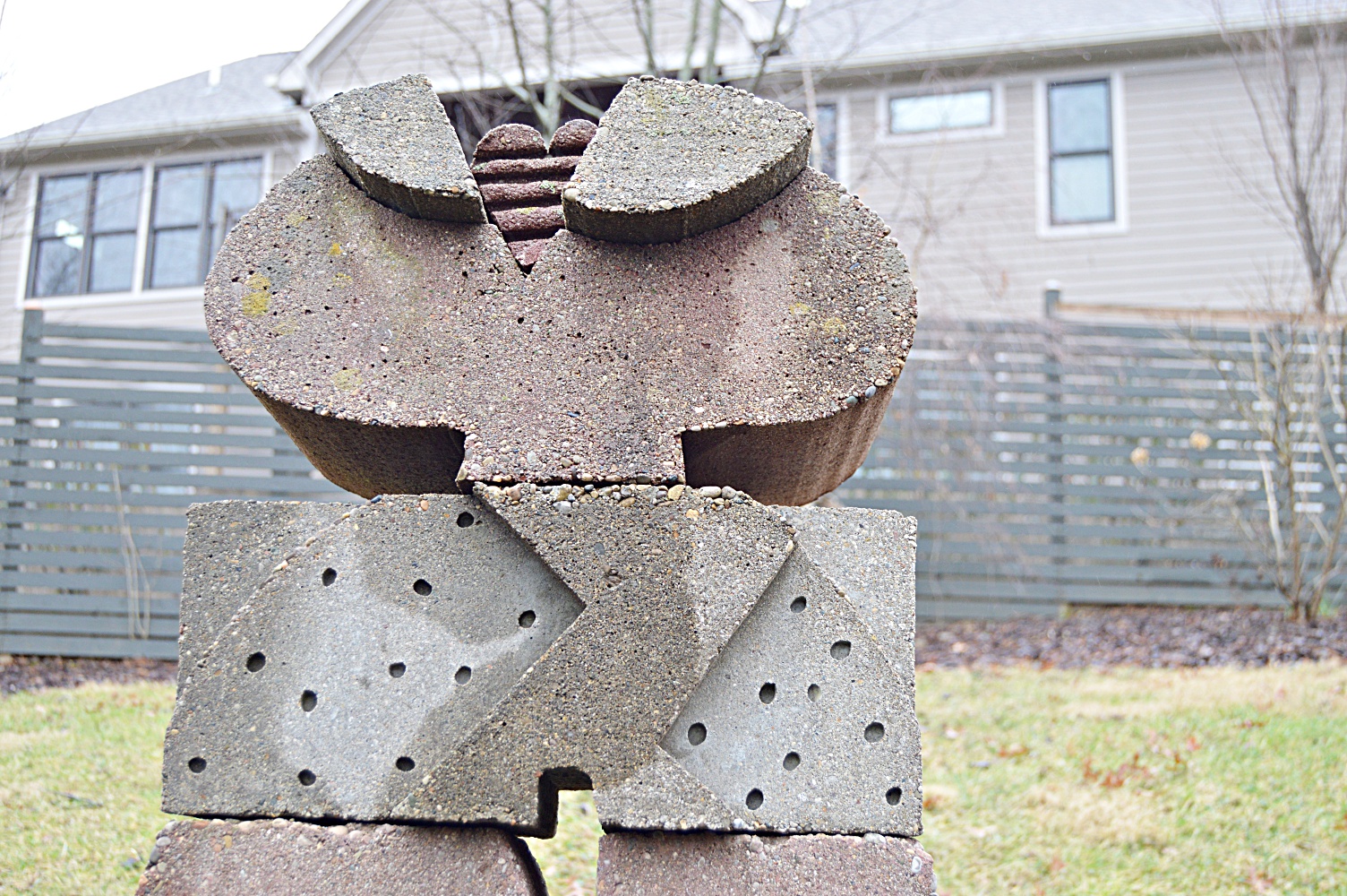 Stuart Fink Cubist Concrete Sculpture of an Elephant