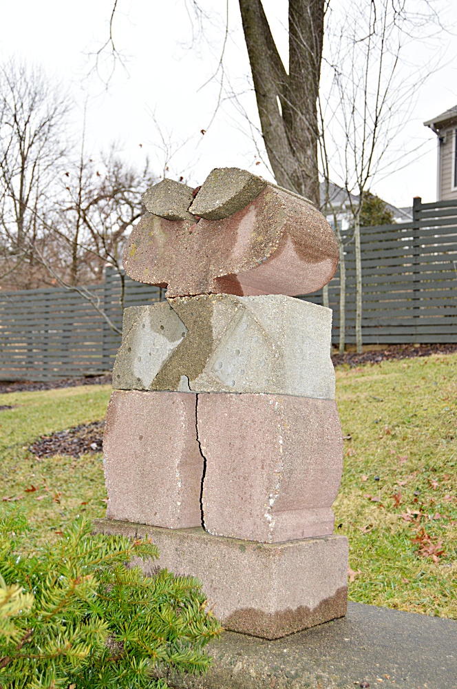 Stuart Fink Cubist Concrete Sculpture of an Elephant