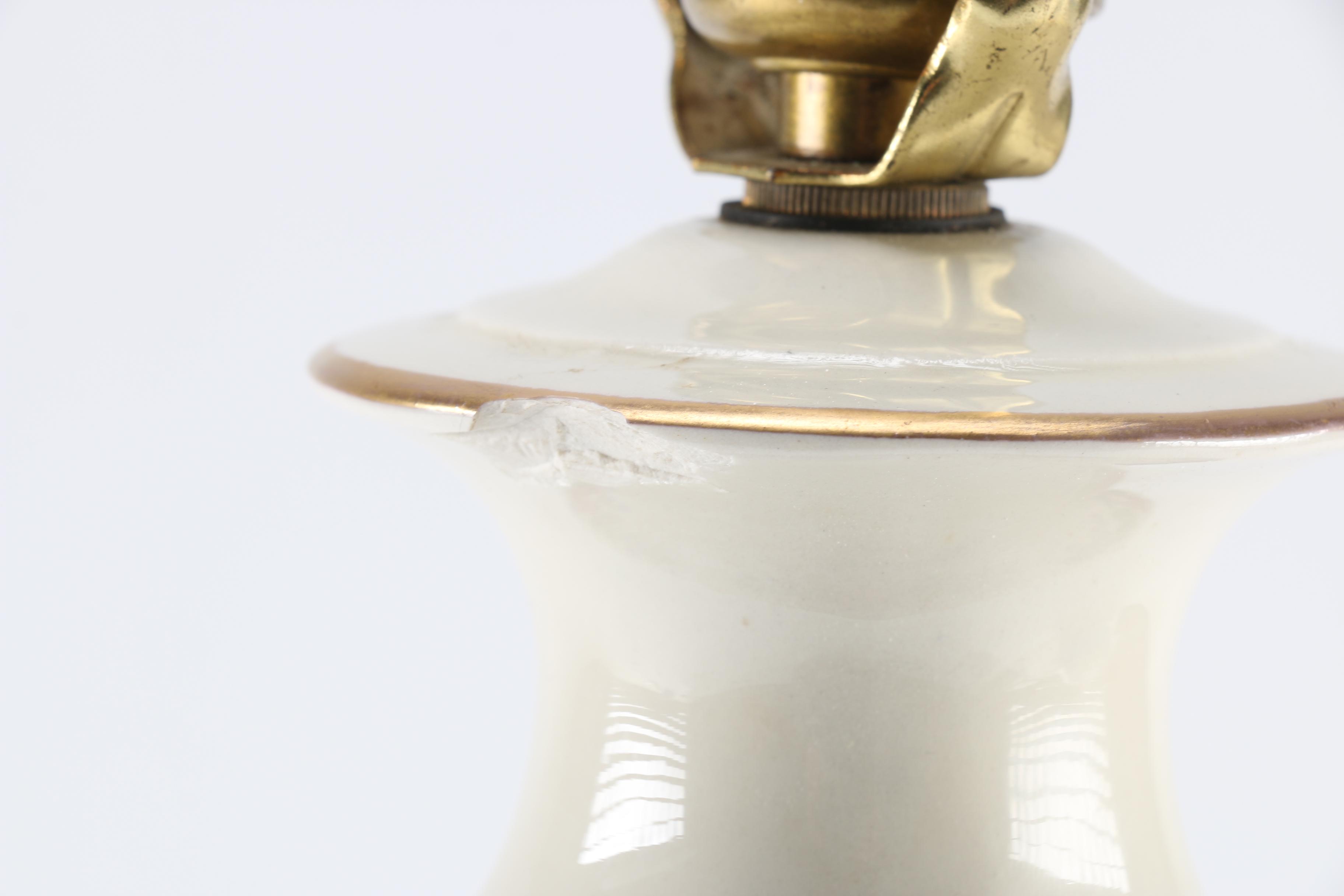 Vintage Ceramic Table Lamp with Floral Design