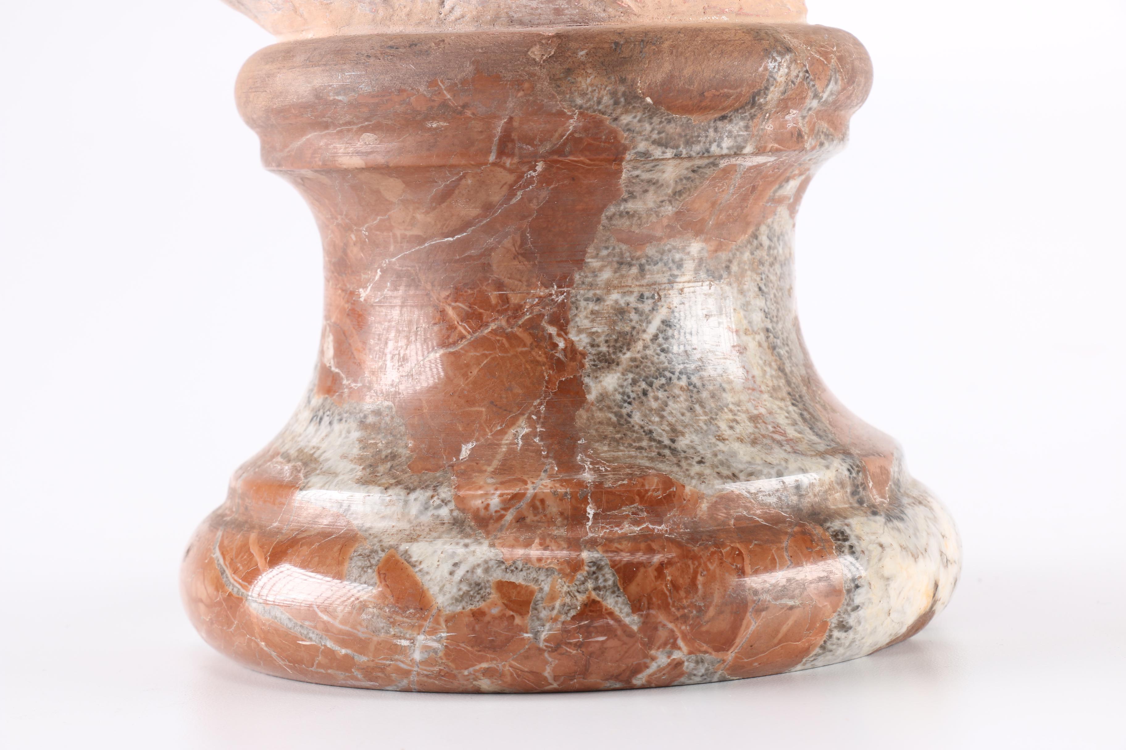 Fernand Cian Early 20th-Century Signed Terra Cotta Bust Sculpture of a Young Woman