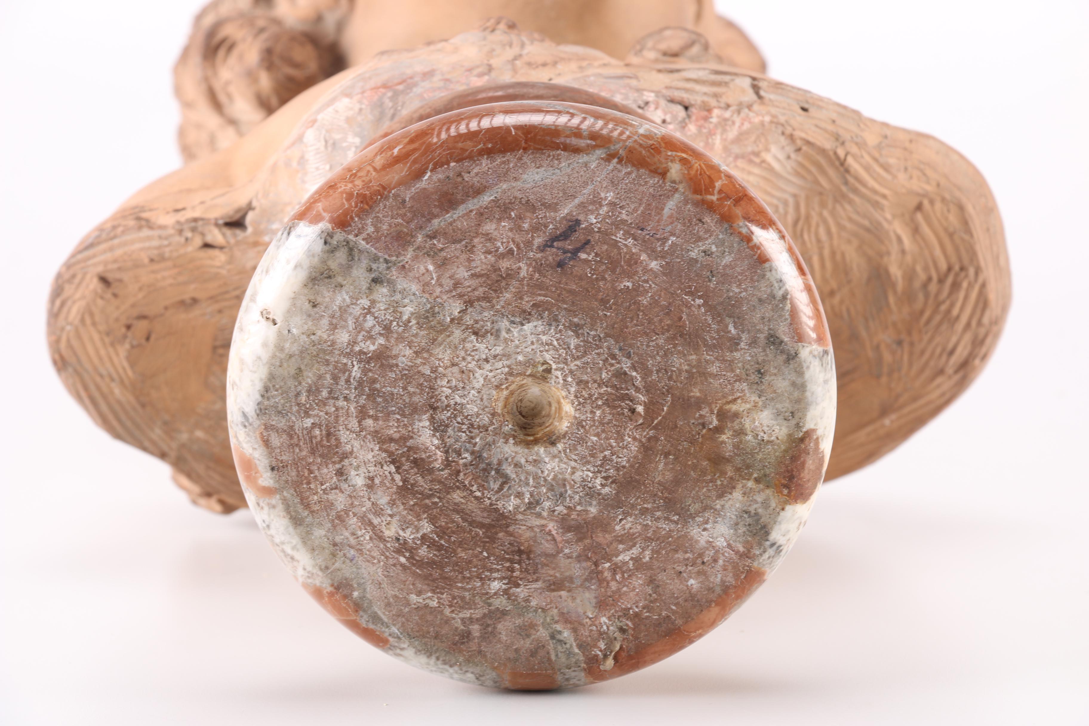 Fernand Cian Early 20th-Century Signed Terra Cotta Bust Sculpture of a Young Woman