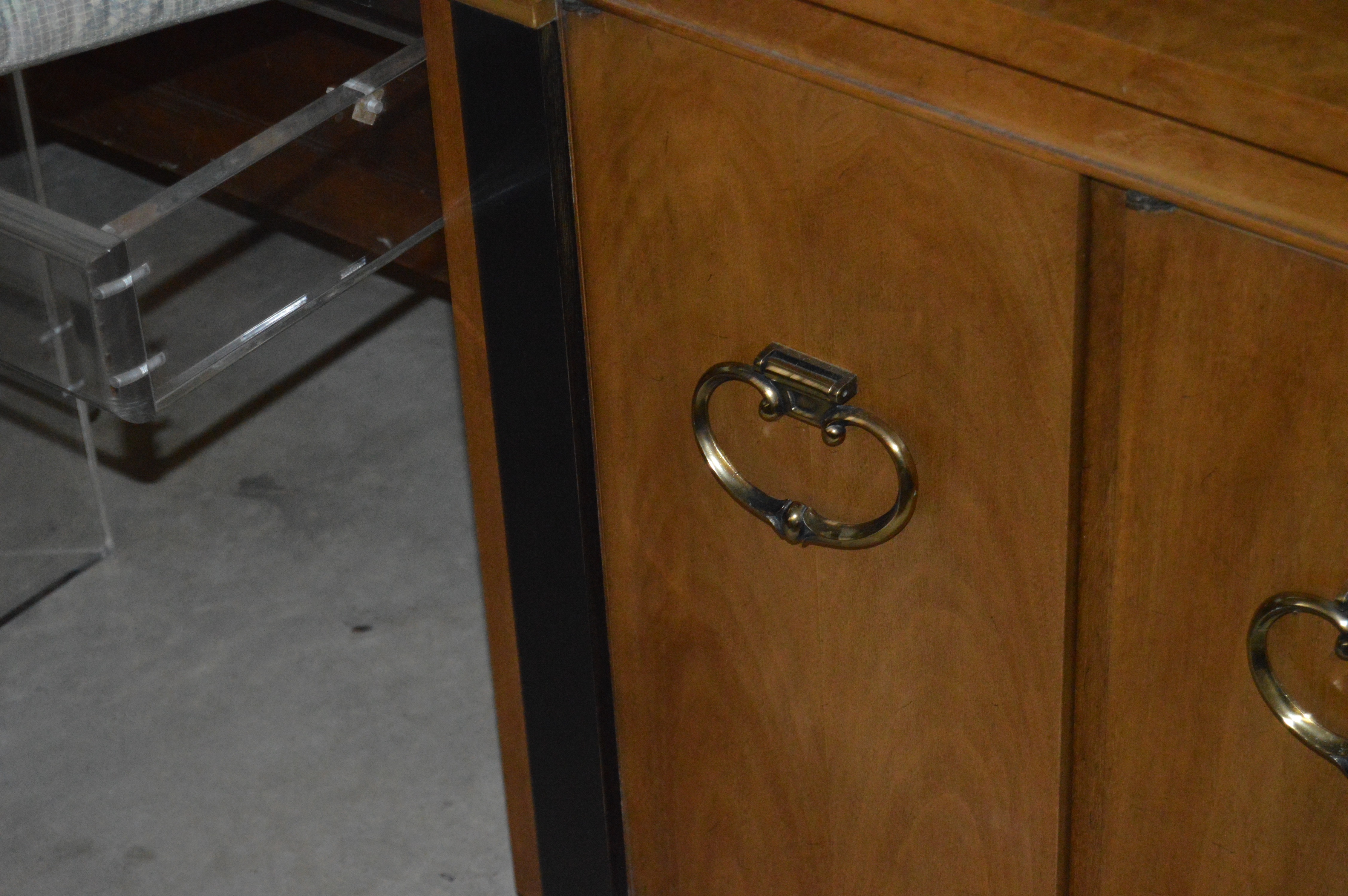 Mid-Century Wood and Glass Dining Hutch