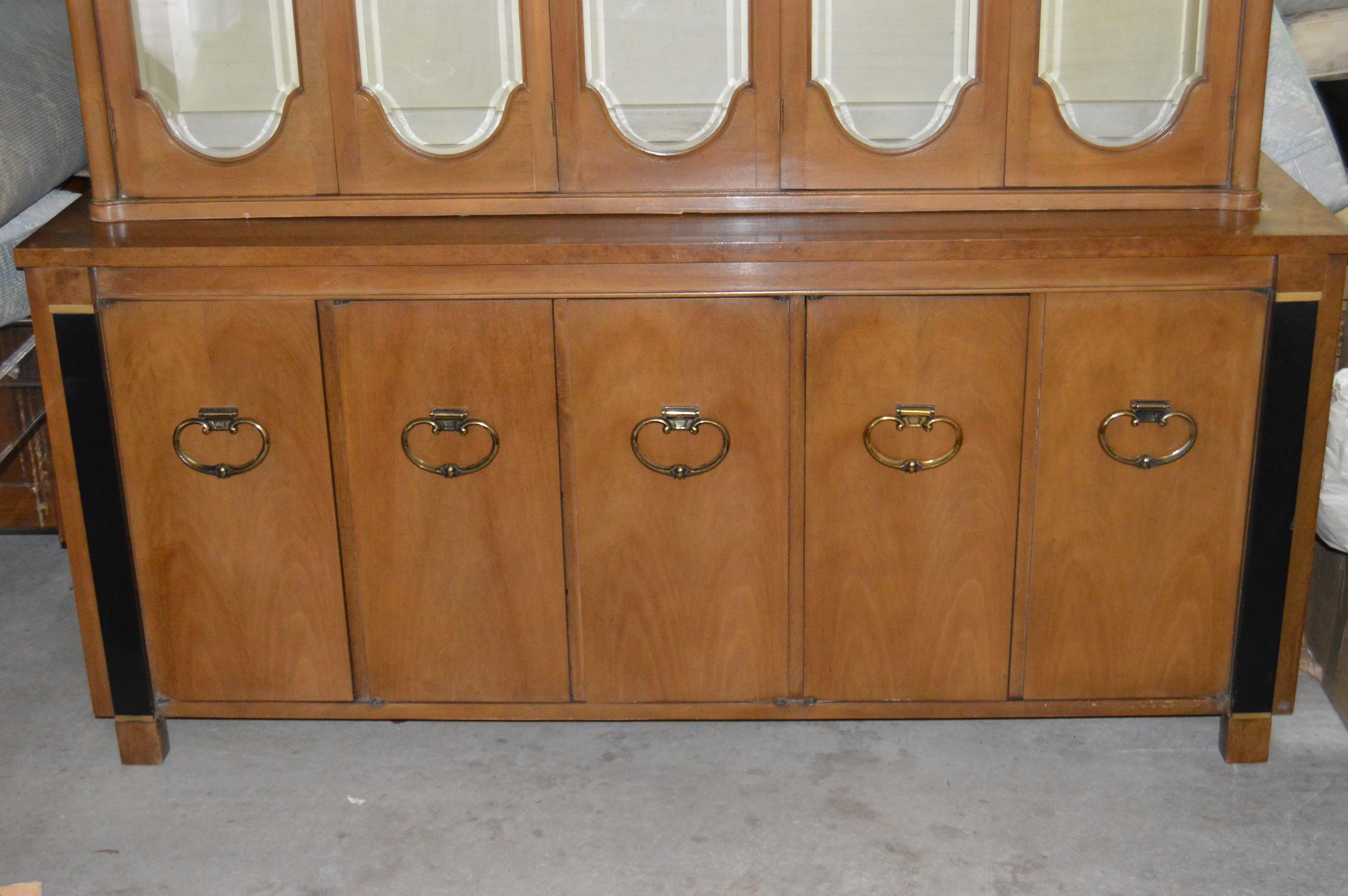 Mid-Century Wood and Glass Dining Hutch