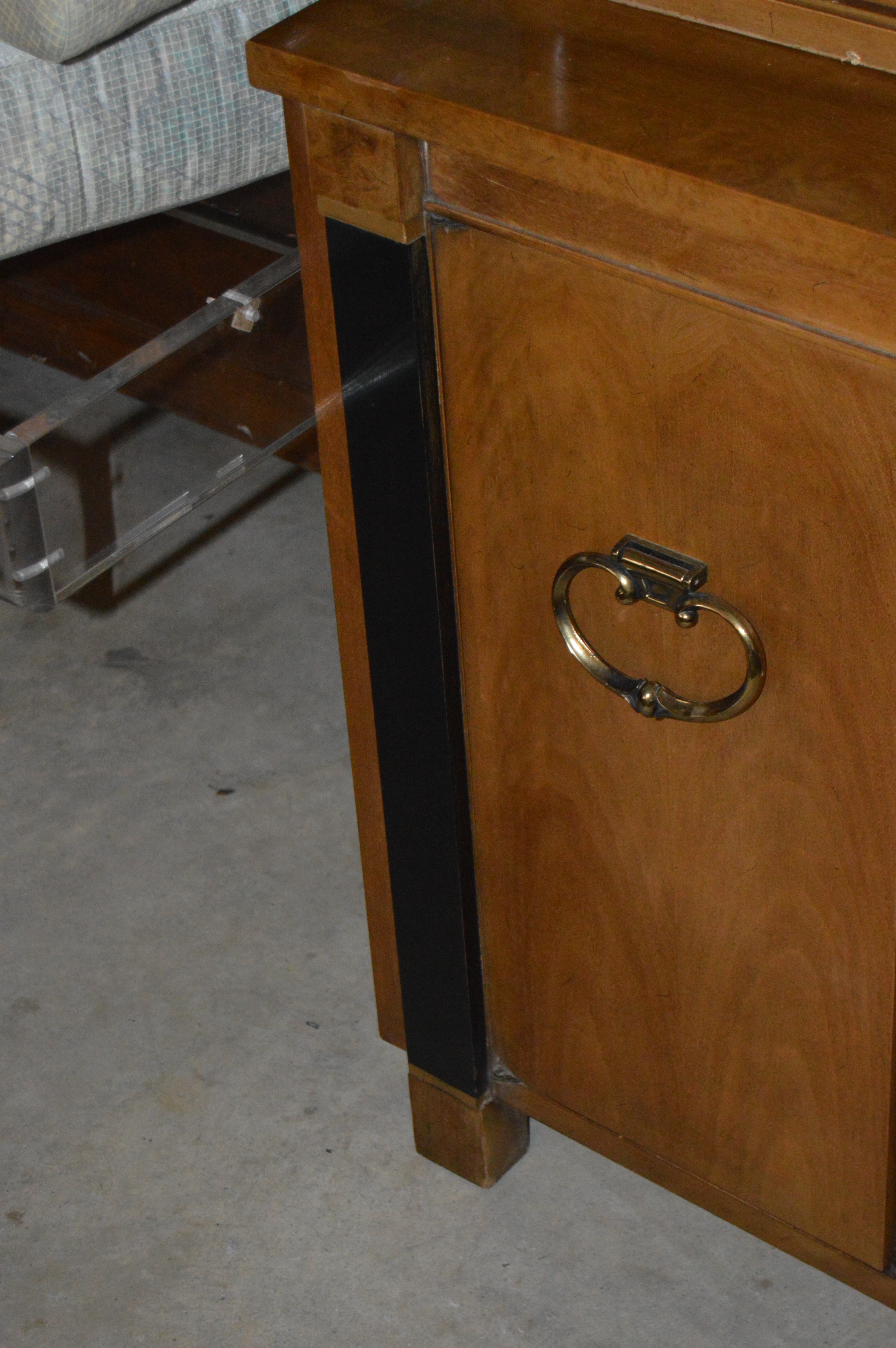 Mid-Century Wood and Glass Dining Hutch