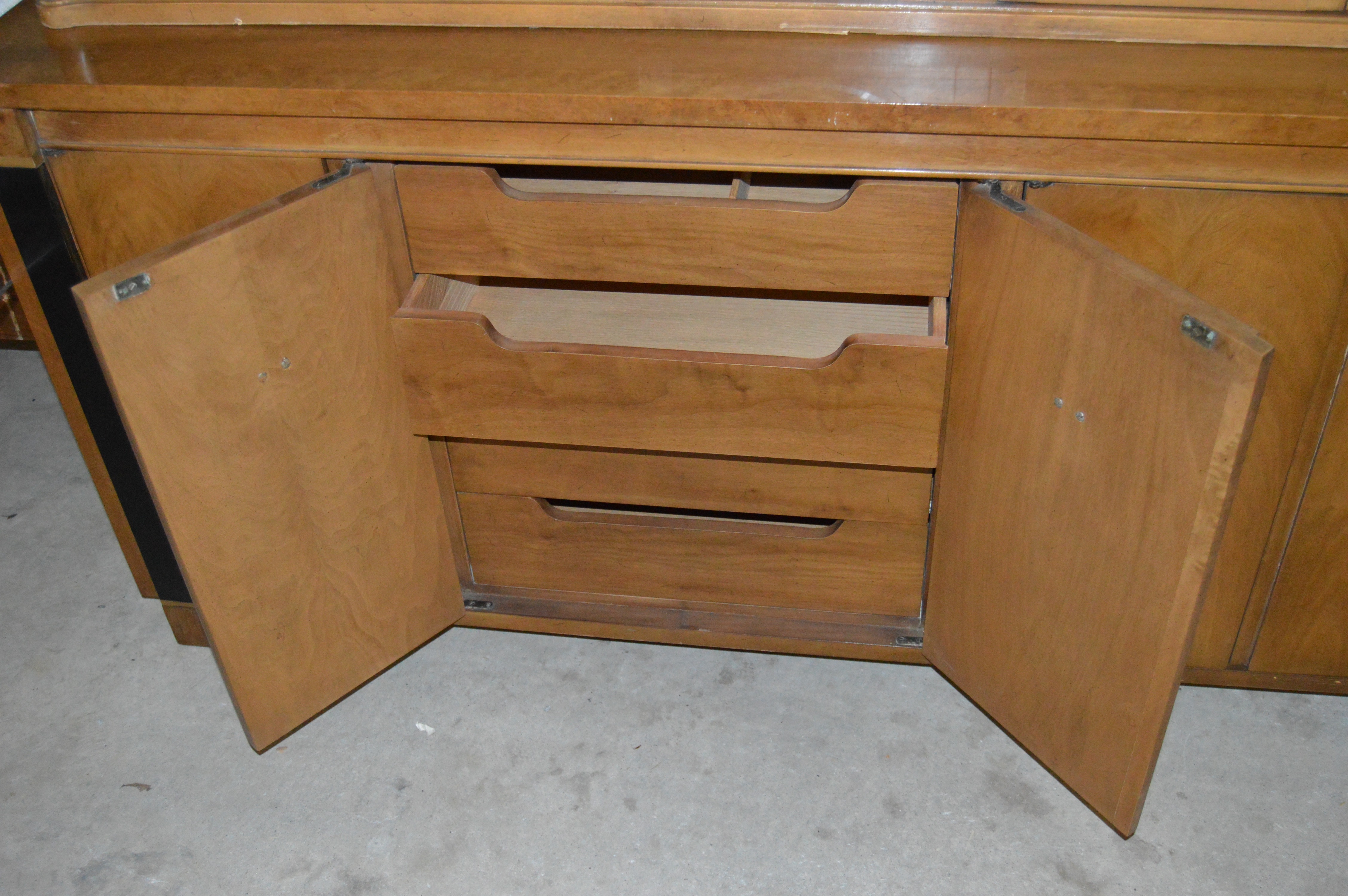 Mid-Century Wood and Glass Dining Hutch