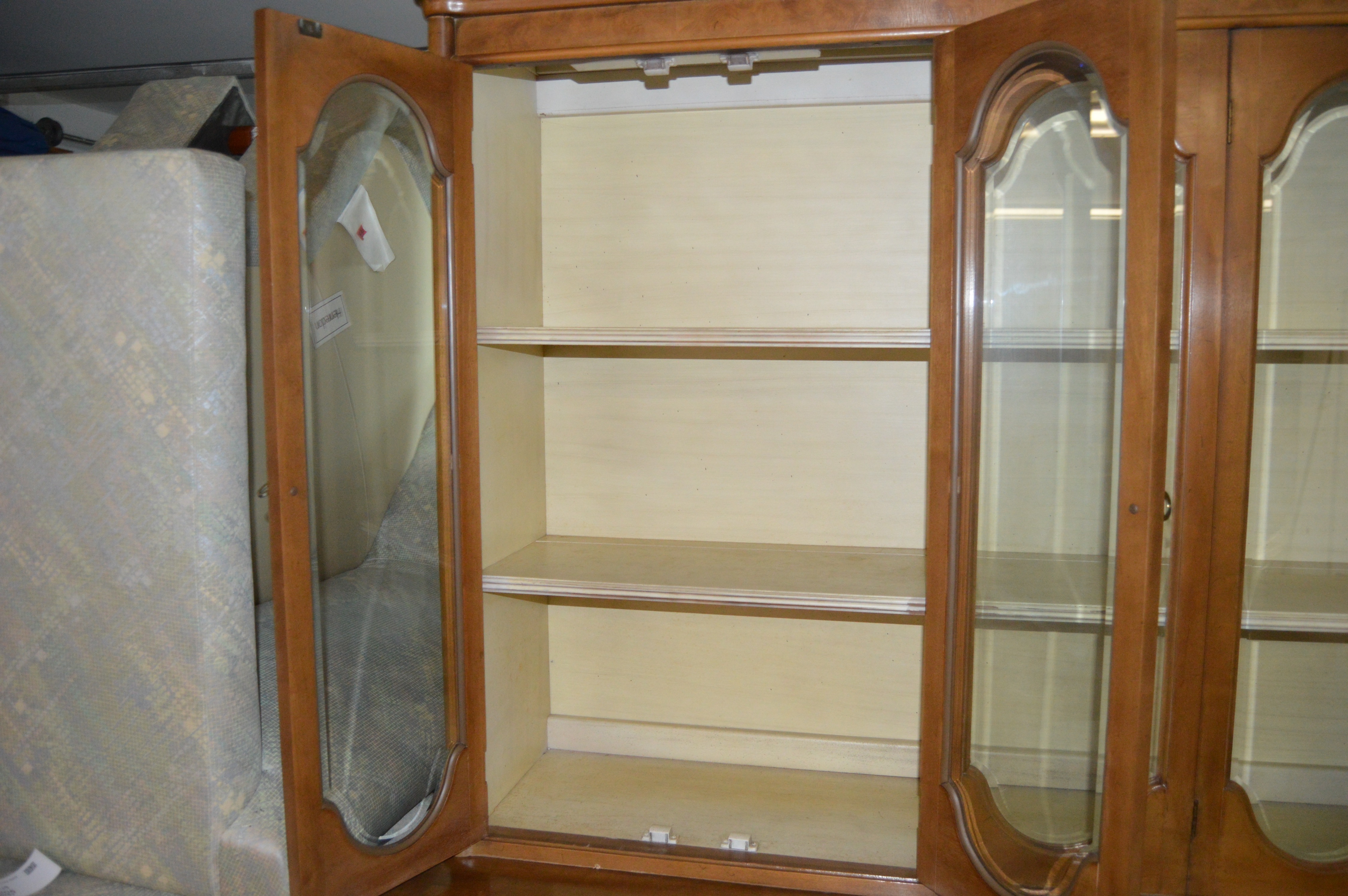 Mid-Century Wood and Glass Dining Hutch