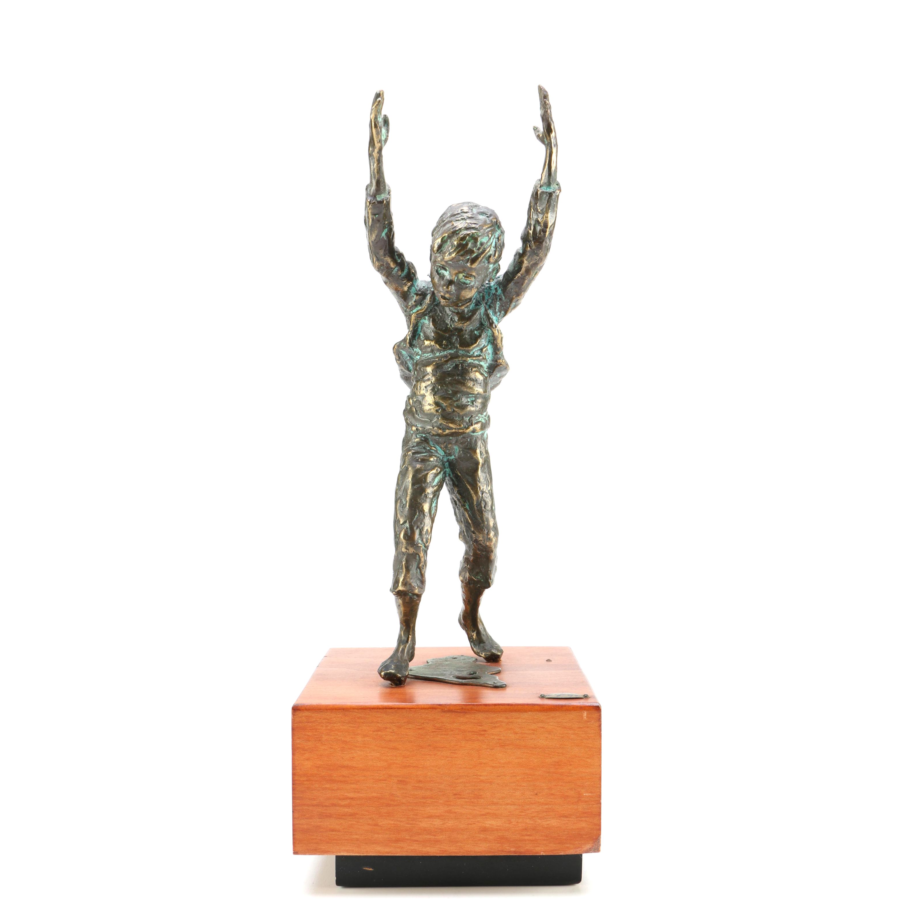 Curtis Jere Mid Century Bronze Boy Statue