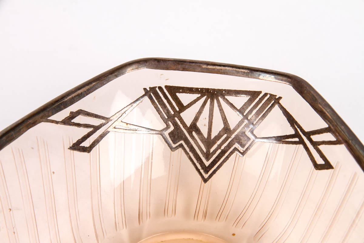 Art Deco Glassware with Sterling Silver Overlay