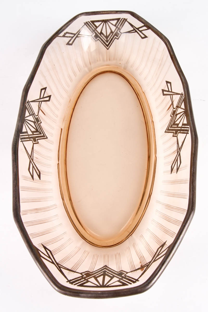 Art Deco Glassware with Sterling Silver Overlay