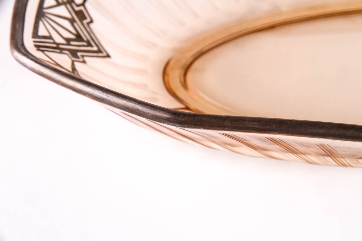 Art Deco Glassware with Sterling Silver Overlay