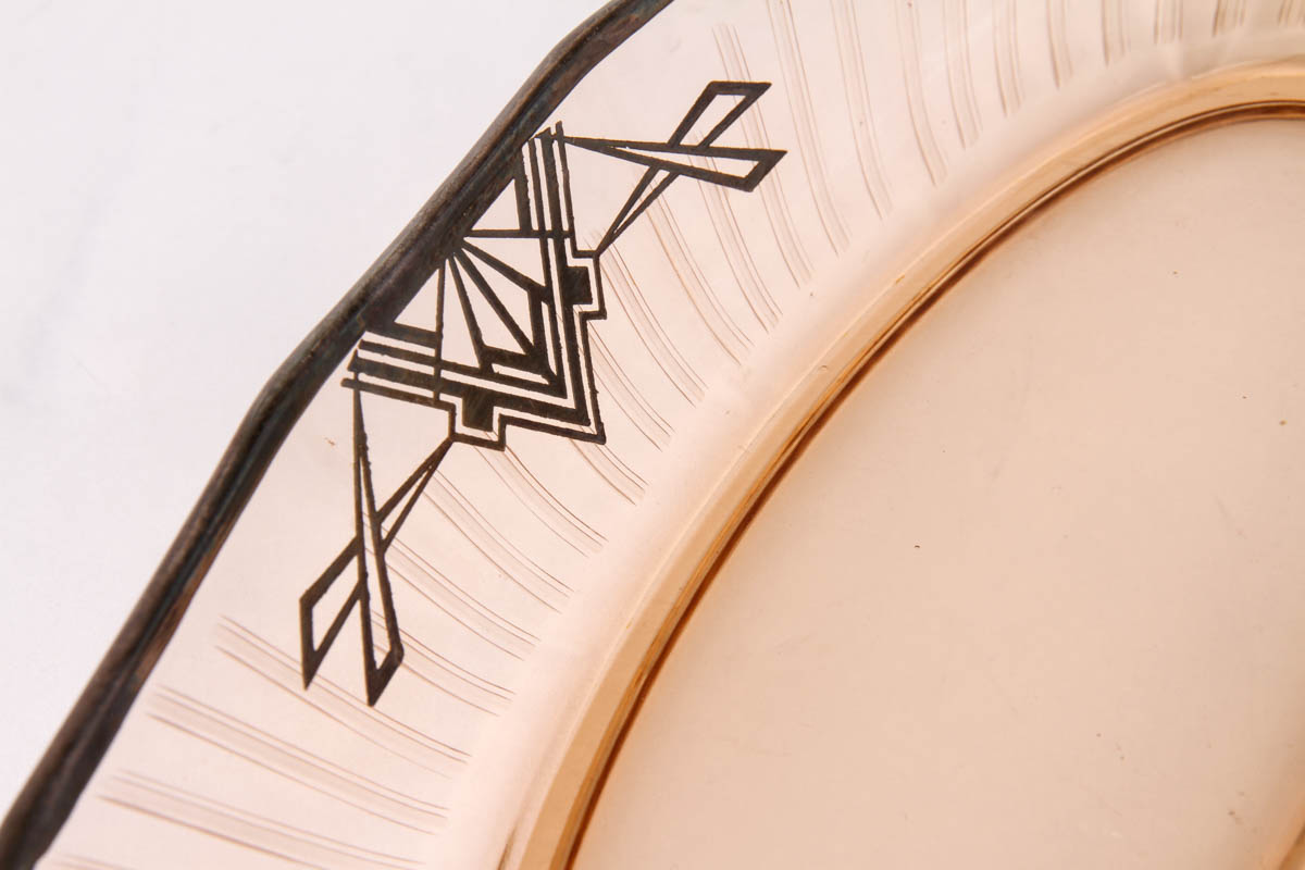 Art Deco Glassware with Sterling Silver Overlay