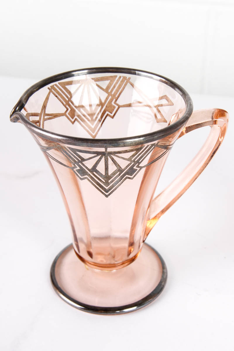 Art Deco Glassware with Sterling Silver Overlay