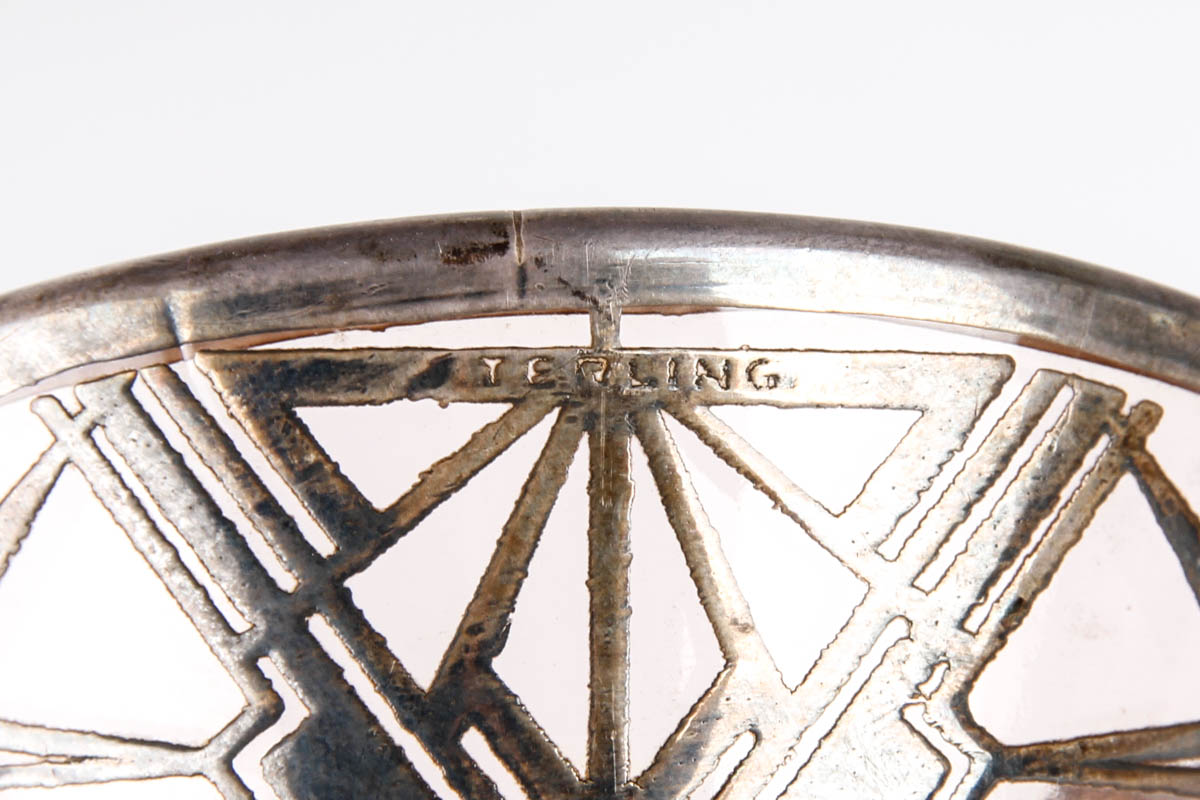 Art Deco Glassware with Sterling Silver Overlay