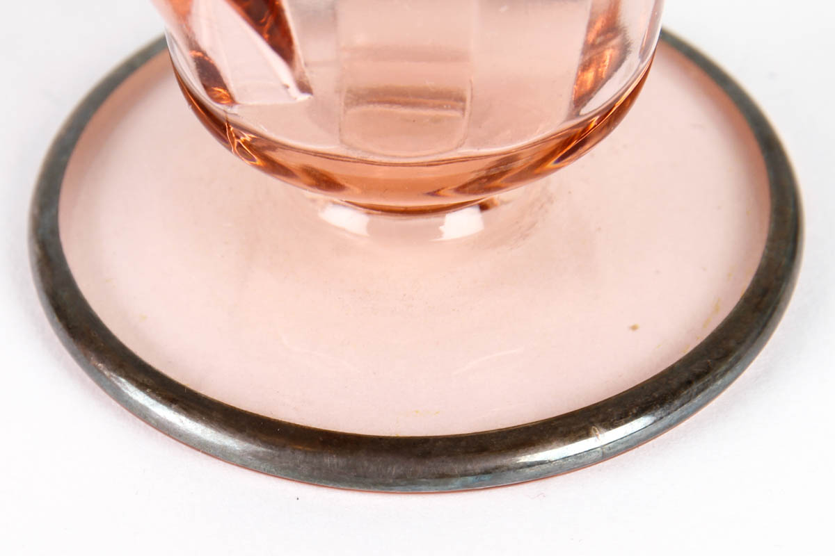 Art Deco Glassware with Sterling Silver Overlay