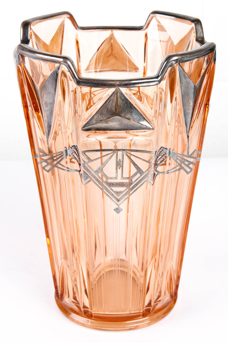 Art Deco Glassware with Sterling Silver Overlay