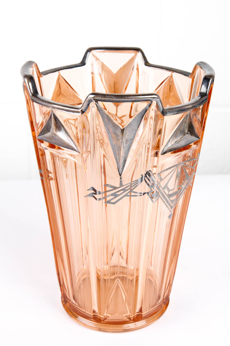 Art Deco Glassware with Sterling Silver Overlay