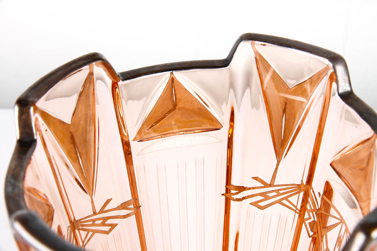 Art Deco Glassware with Sterling Silver Overlay